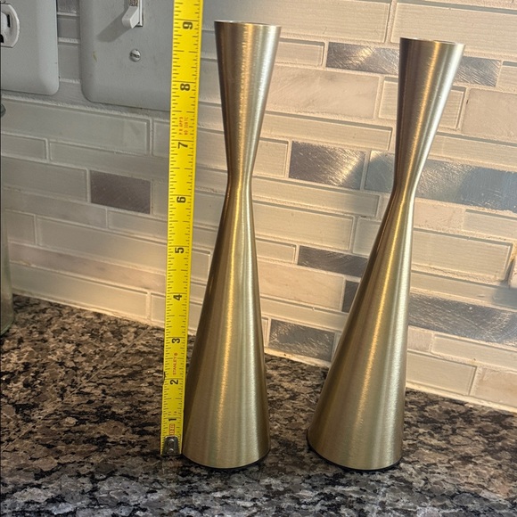 Beautiful Gold Taper Candle Holders - Picture 2 of 7